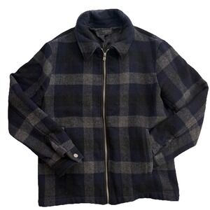 Magaschoni Man Fall Jacket Winter Coat Size Medium Wool Blend Designer Navy Gray